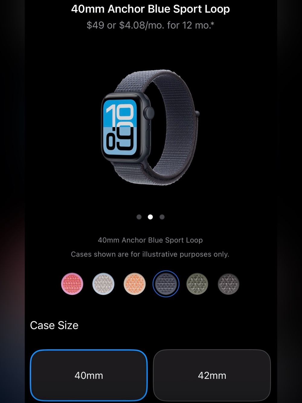 Apple 40mm Anchor Blue Sport Loop Smartwatch Band